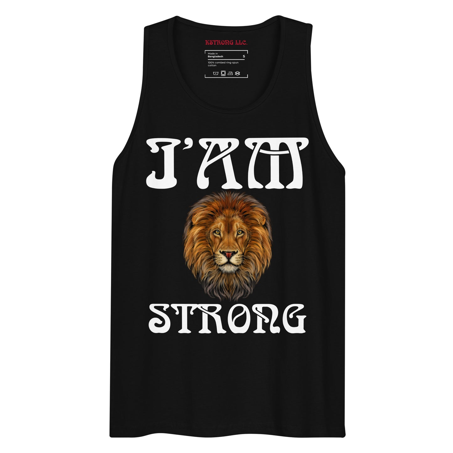 “I’AM STRONG!”Black Men’s Premium Tank Top W/White Font