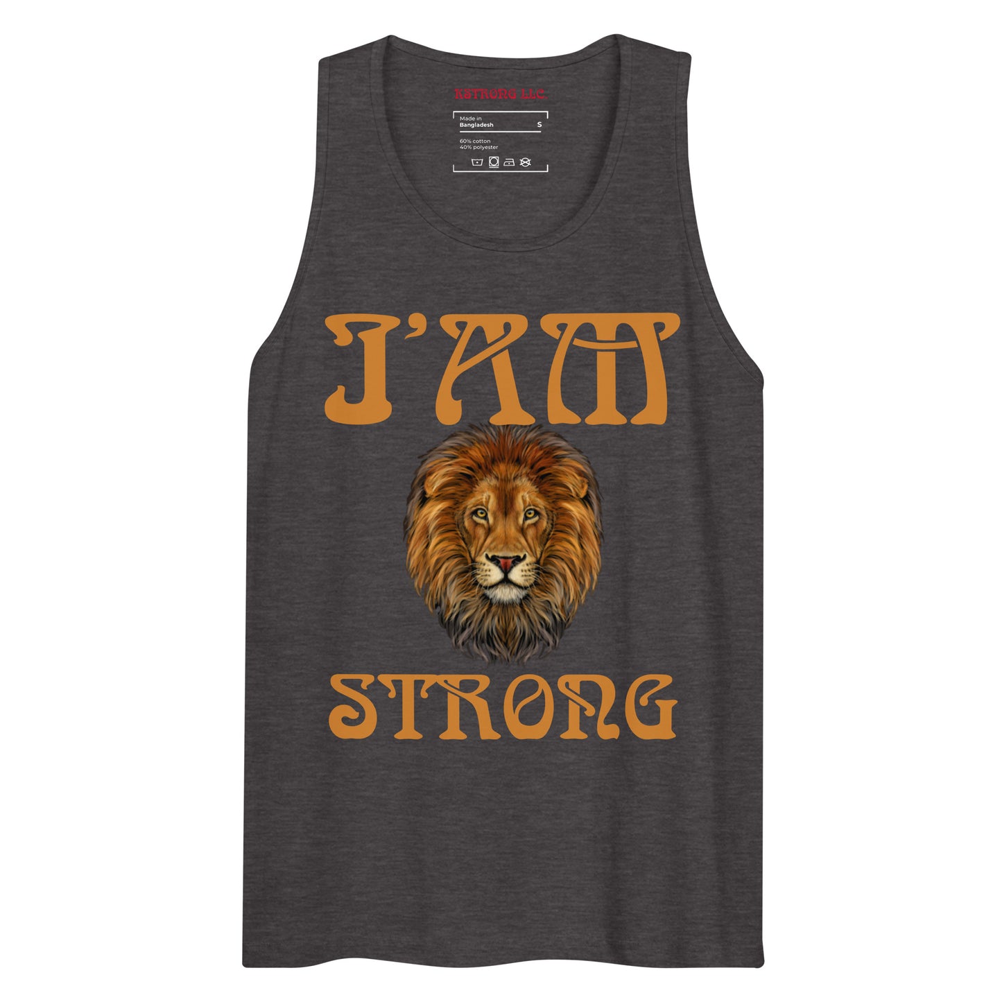 “I’AM STRONG!”Black Men’s Premium Tank Top W/Bronze Font