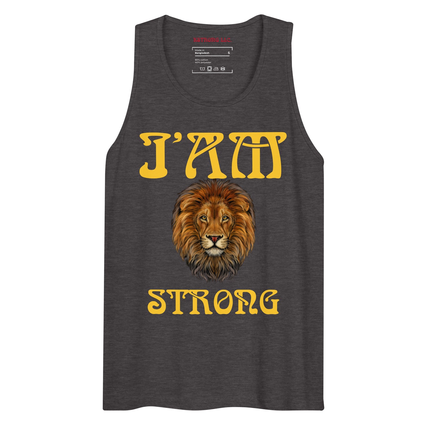 “I’AM STRONG!”Red Men’s Premium Tank Top W/Yellow Font