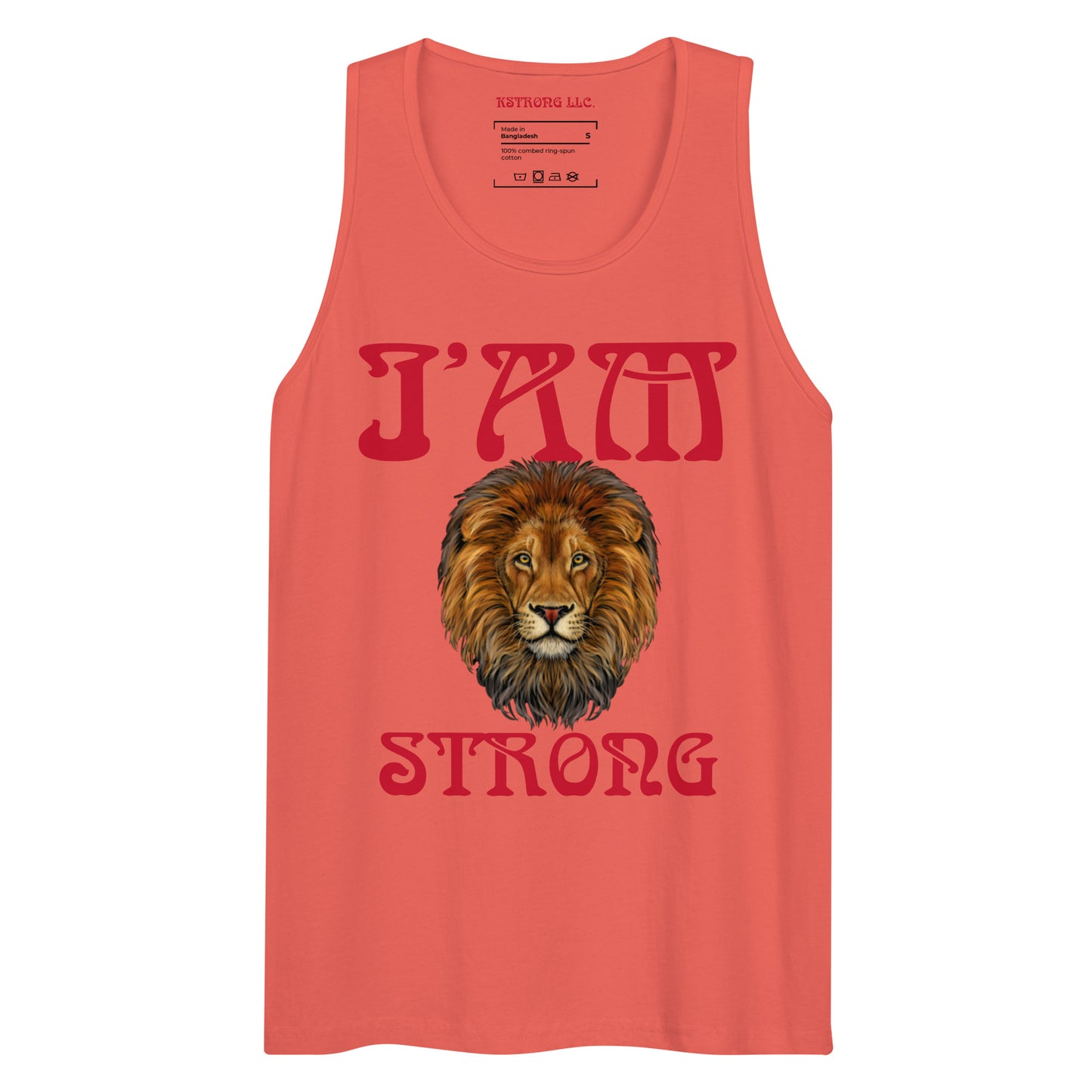 “I’AM STRONG!”Black Men’s Premium Tank Top W/Red Font