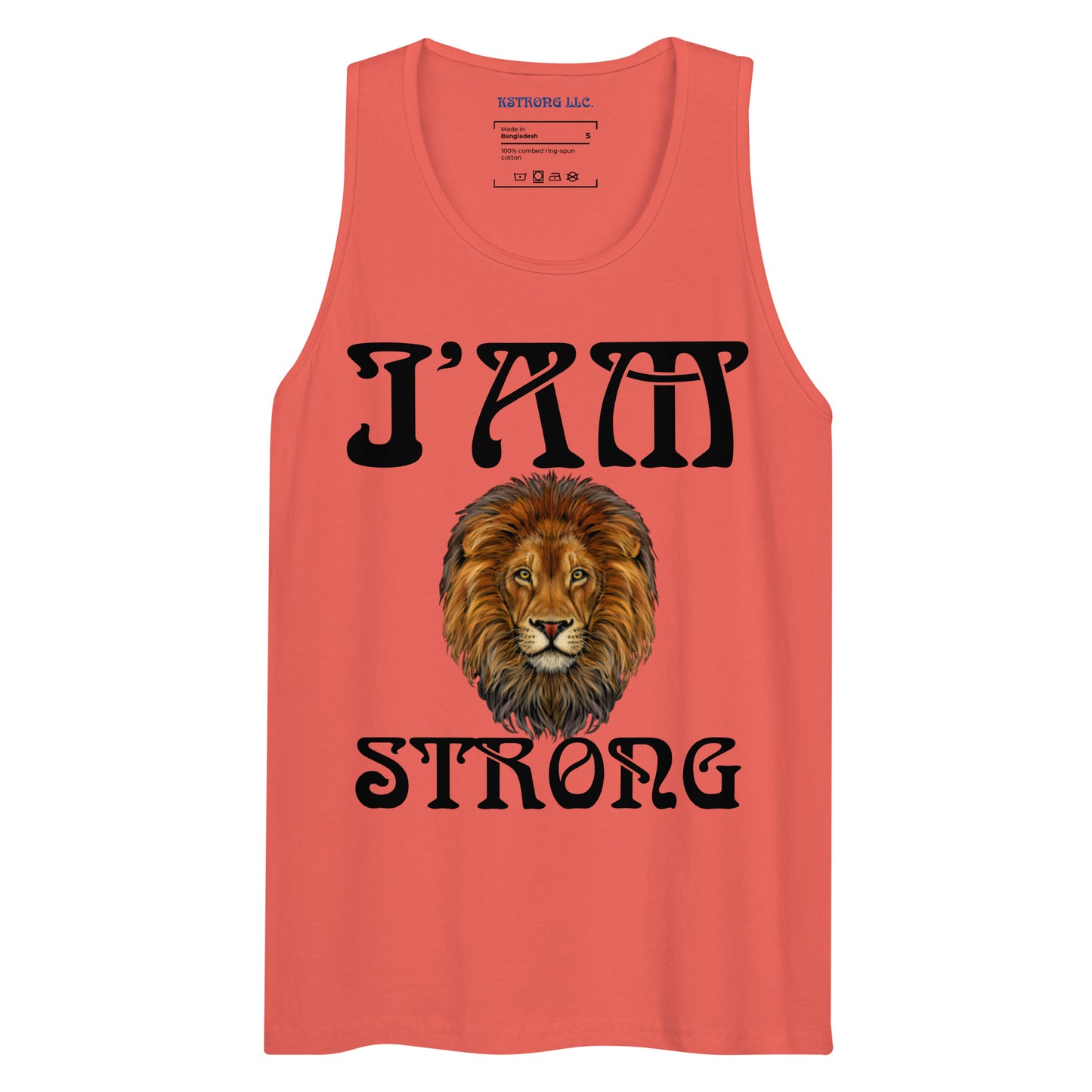 “I’AM STRONG!”Red Men’s Premium Tank Top W/Black Font