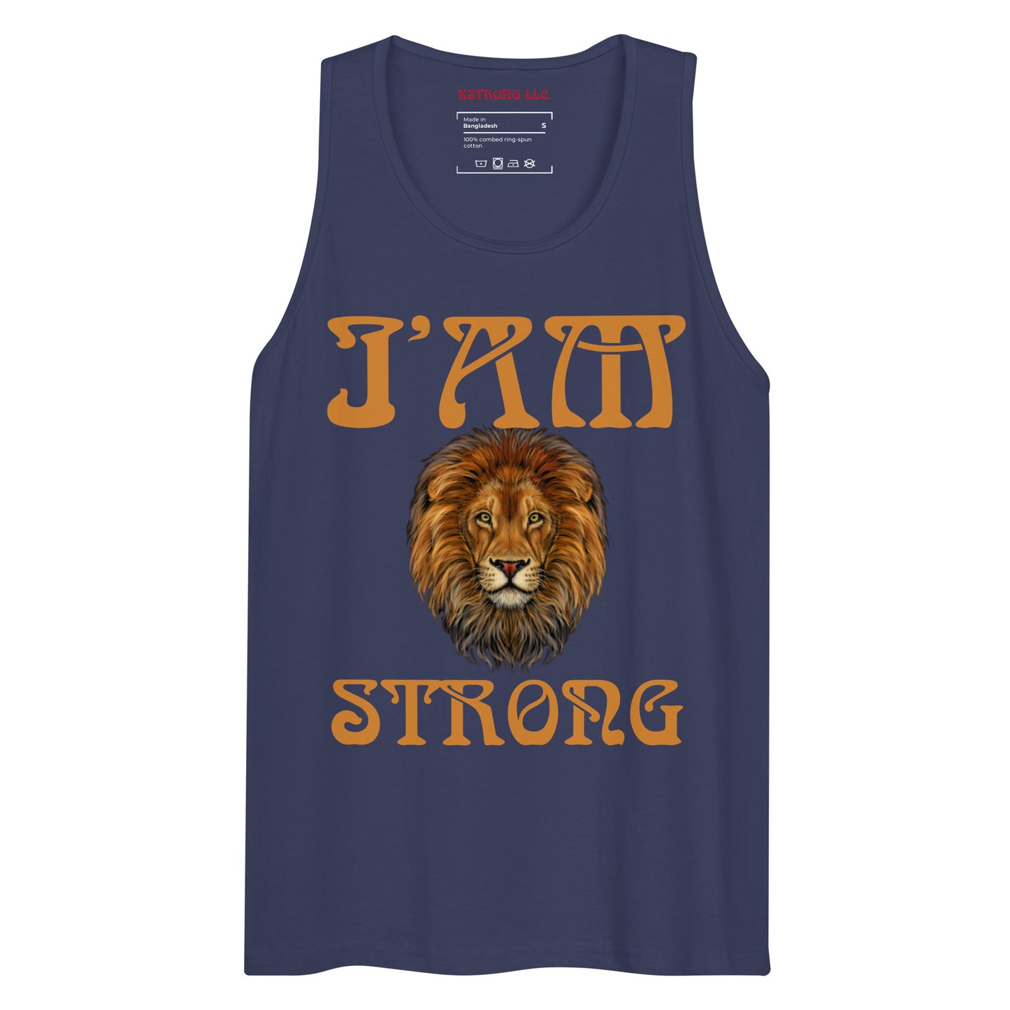 “I’AM STRONG!”Black Men’s Premium Tank Top W/Bronze Font