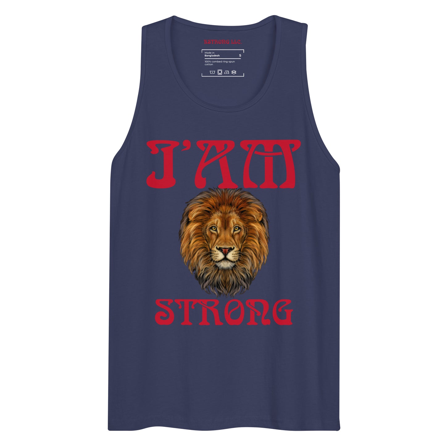 “I’AM STRONG!”Black Men’s Premium Tank Top W/Red Font