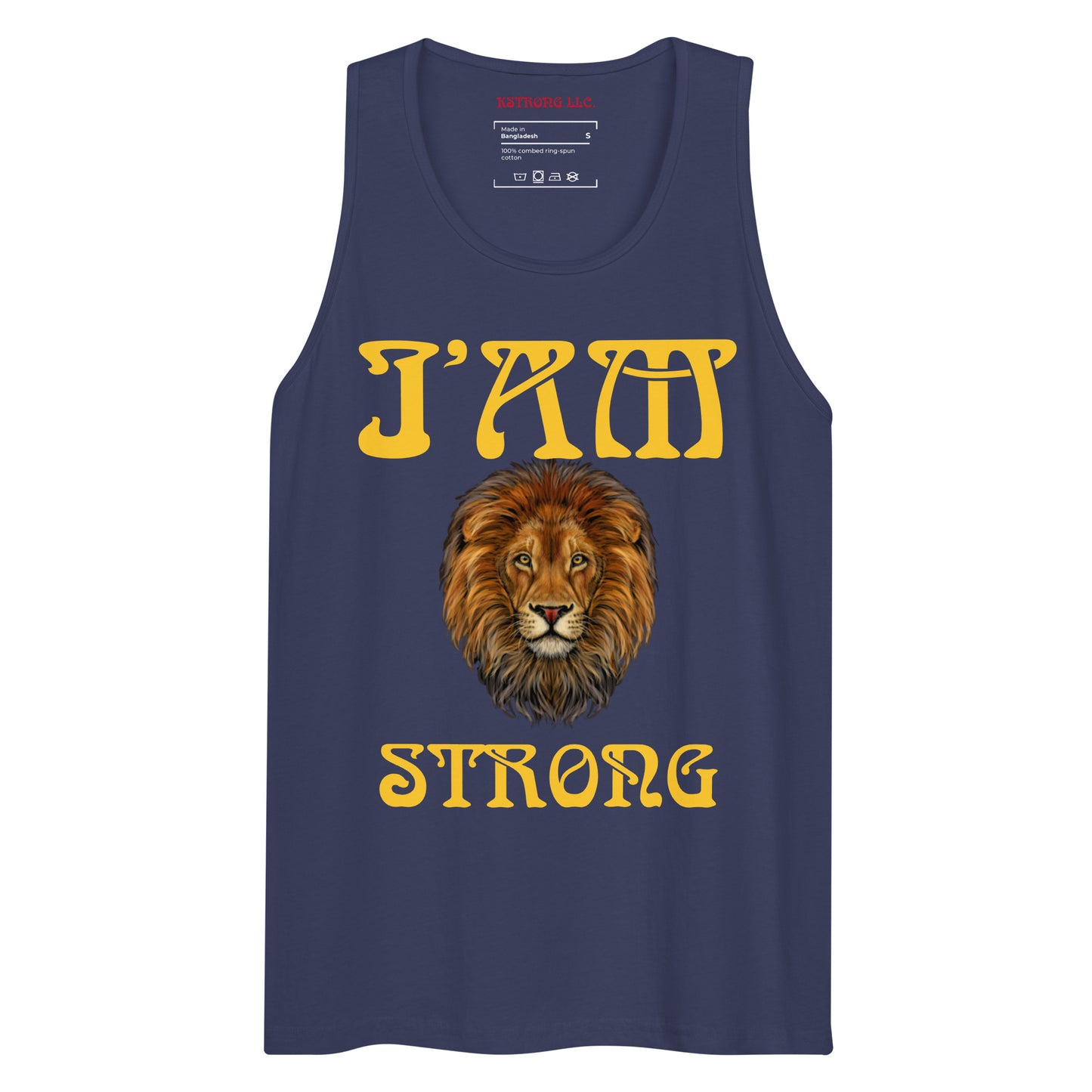 “I’AM STRONG!”Red Men’s Premium Tank Top W/Yellow Font