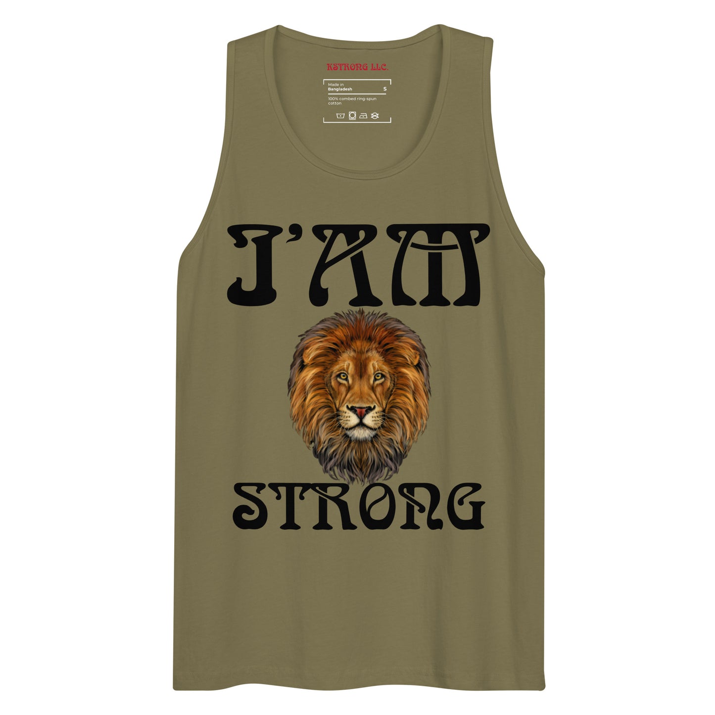 “I’AM STRONG!”Red Men’s Premium Tank Top W/Black Font