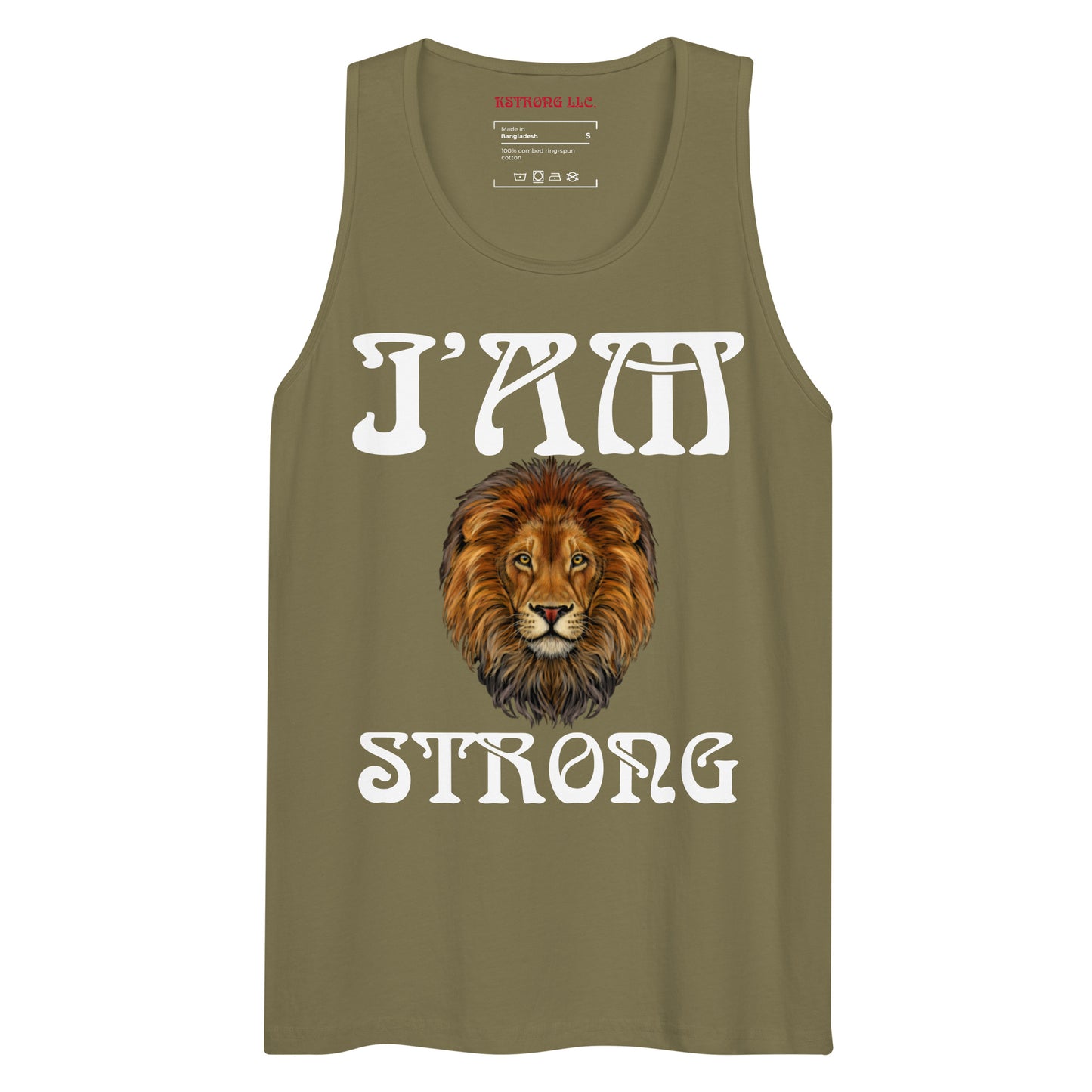 “I’AM STRONG!”Black Men’s Premium Tank Top W/White Font