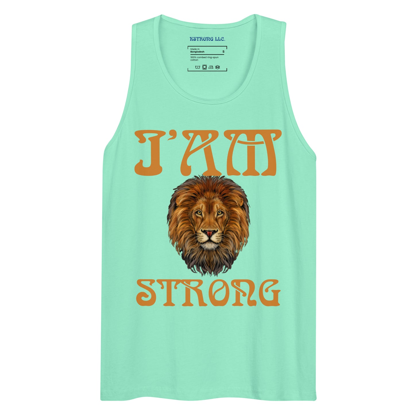 “I’AM STRONG!”Black Men’s Premium Tank Top W/Bronze Font