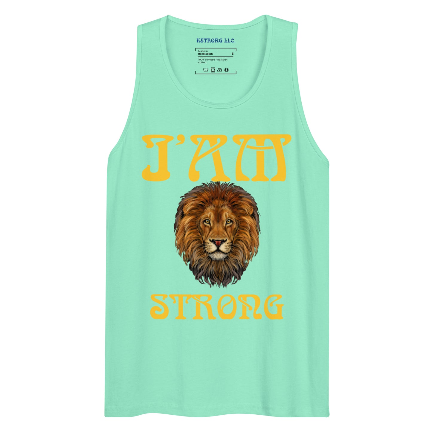 “I’AM STRONG!”Red Men’s Premium Tank Top W/Yellow Font
