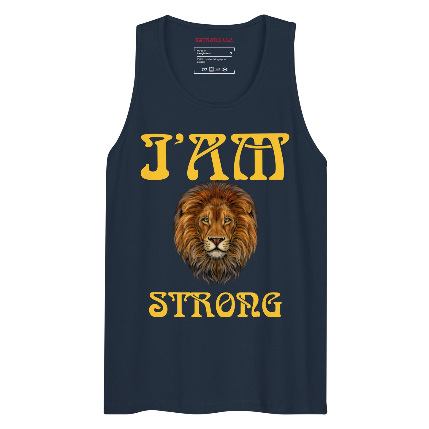 “I’AM STRONG!”Red Men’s Premium Tank Top W/Yellow Font