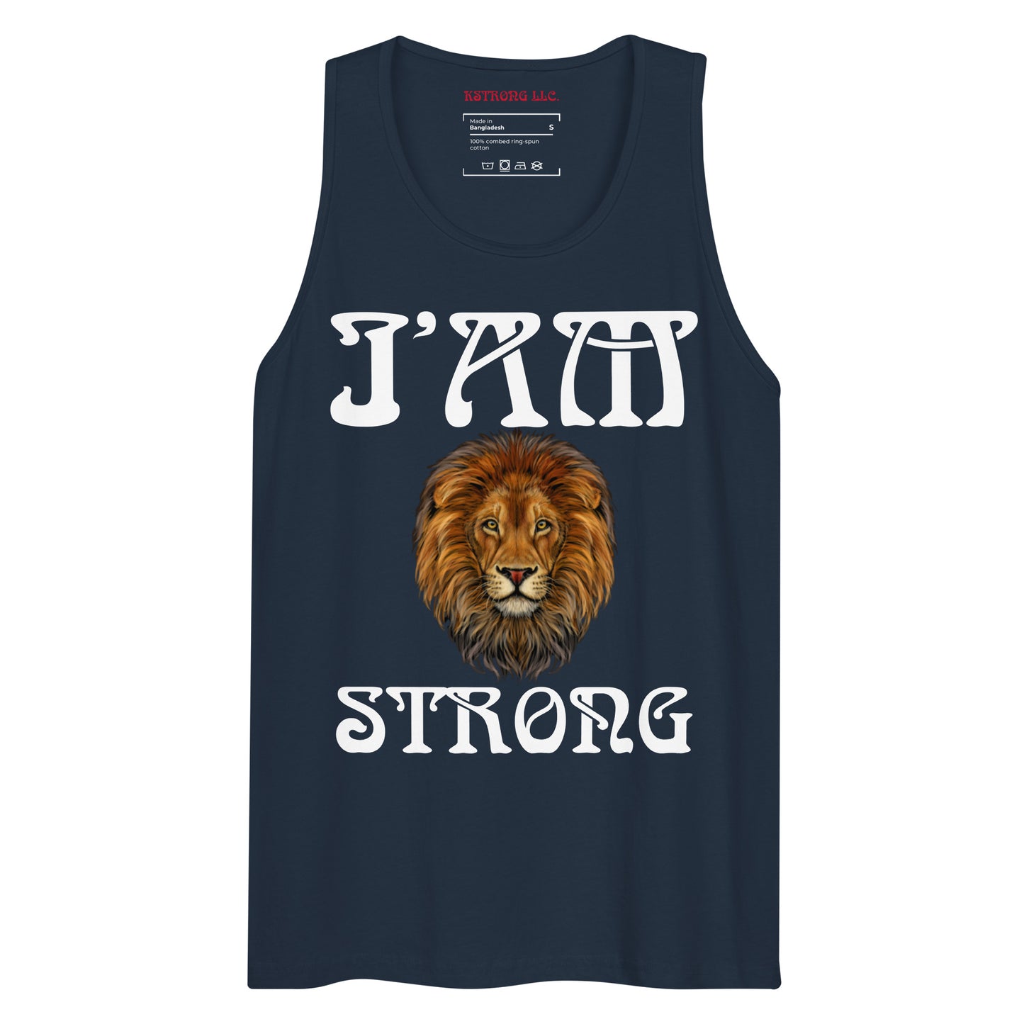 “I’AM STRONG!”Black Men’s Premium Tank Top W/White Font