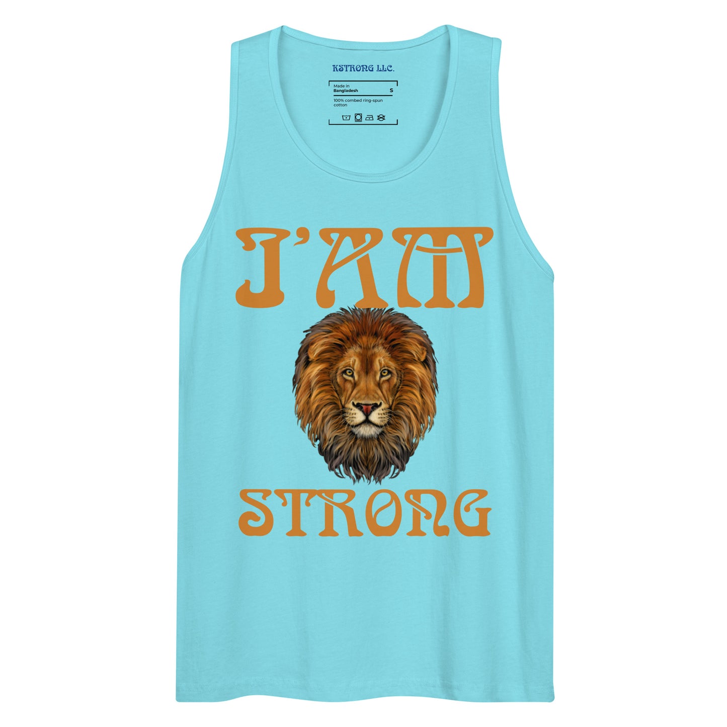 “I’AM STRONG!”Black Men’s Premium Tank Top W/Bronze Font