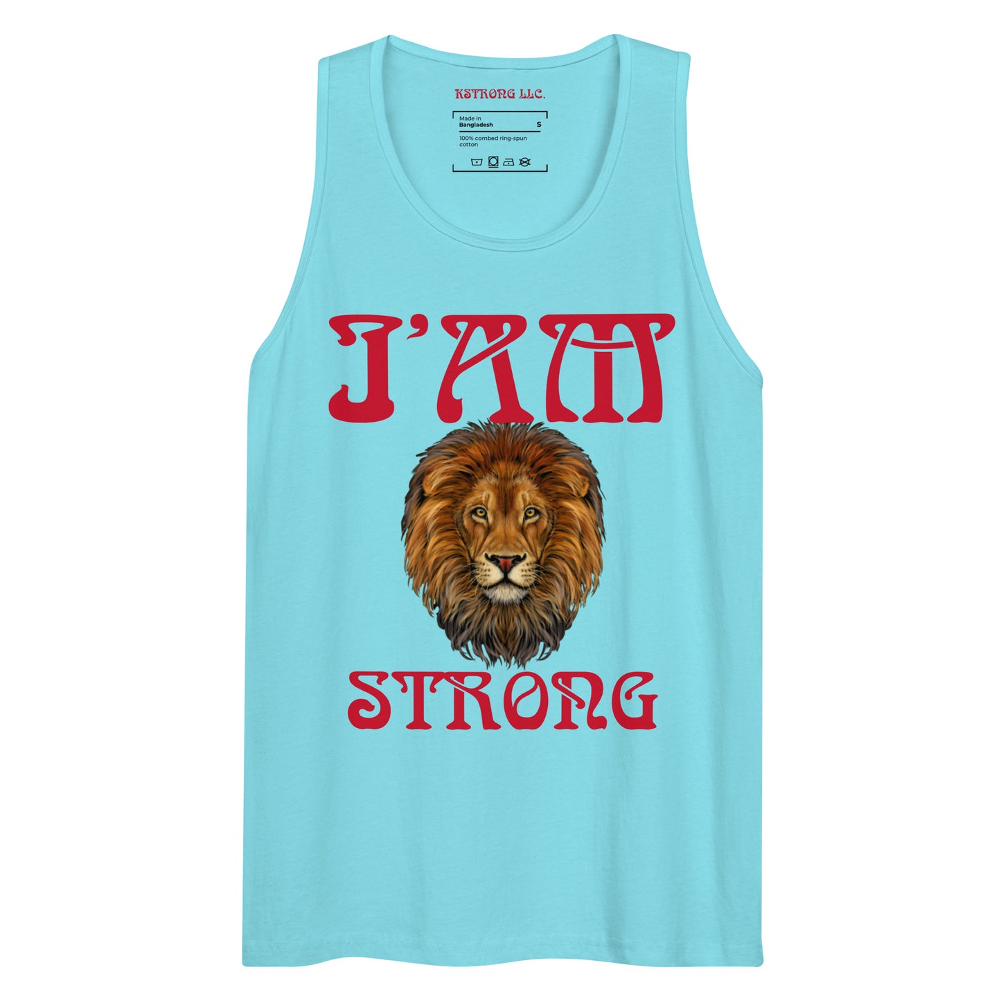 “I’AM STRONG!”Black Men’s Premium Tank Top W/Red Font