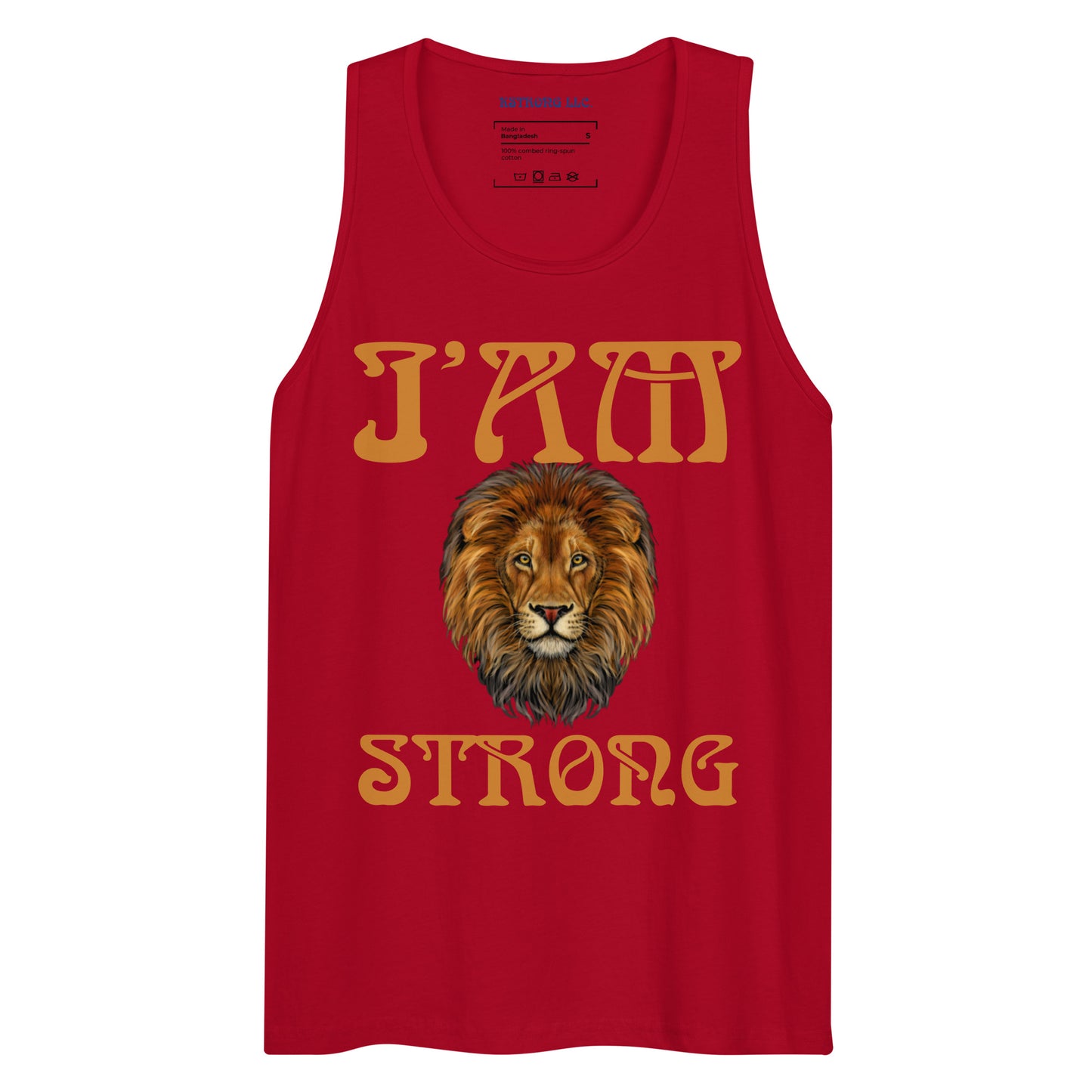 “I’AM STRONG!”Black Men’s Premium Tank Top W/Bronze Font
