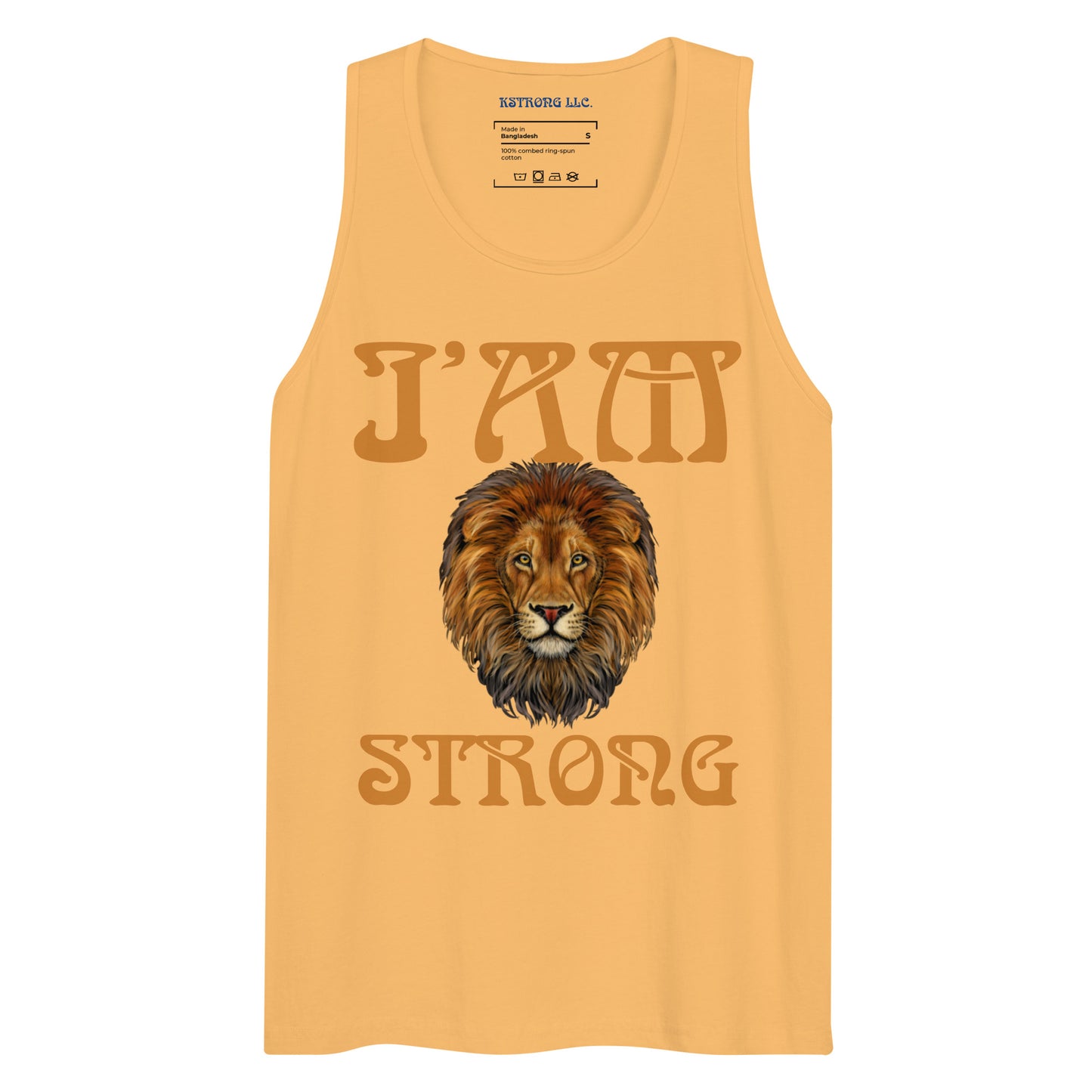 “I’AM STRONG!”Black Men’s Premium Tank Top W/Bronze Font