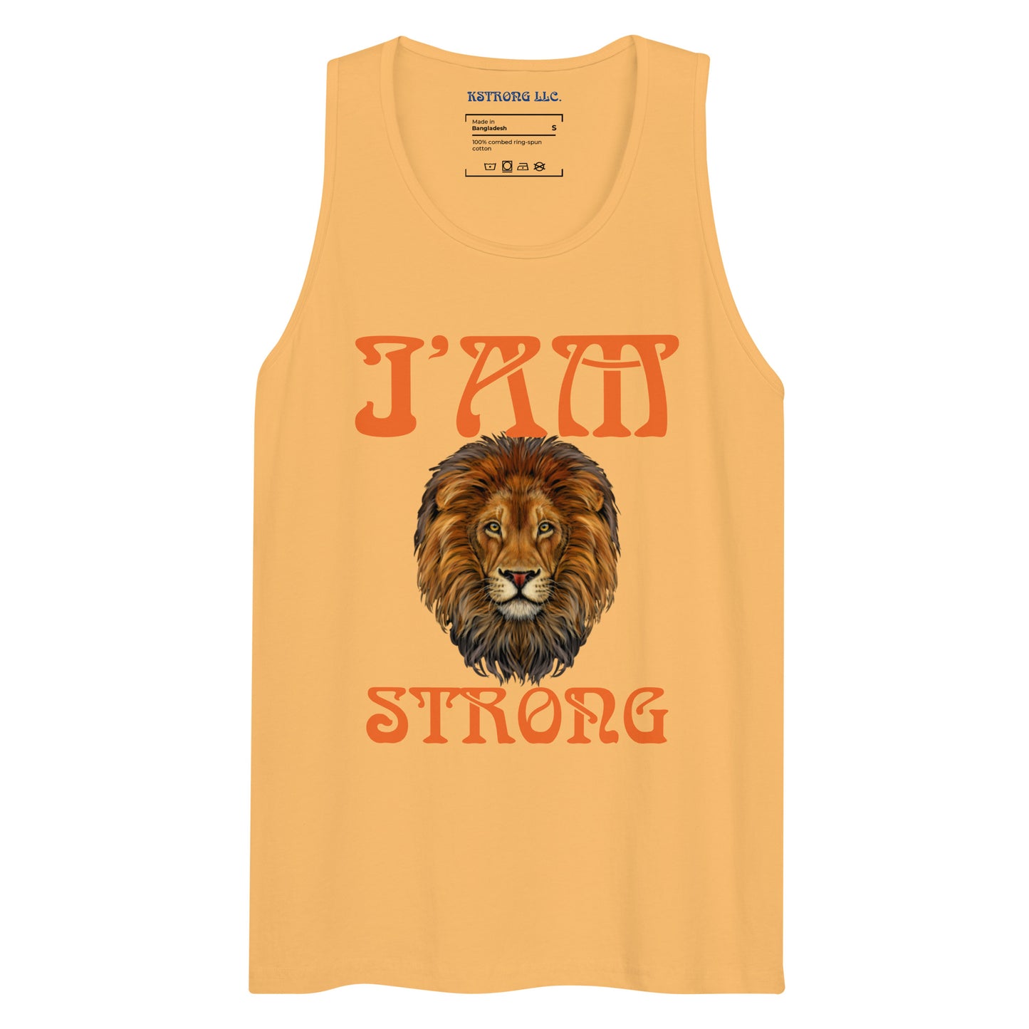 “I’AM STRONG!”Blue Men’s Premium Tank Top W/Orange Font