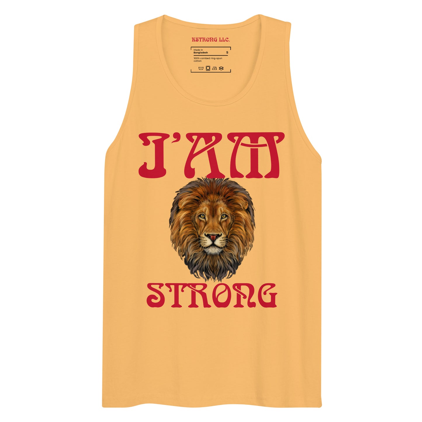 “I’AM STRONG!”Black Men’s Premium Tank Top W/Red Font