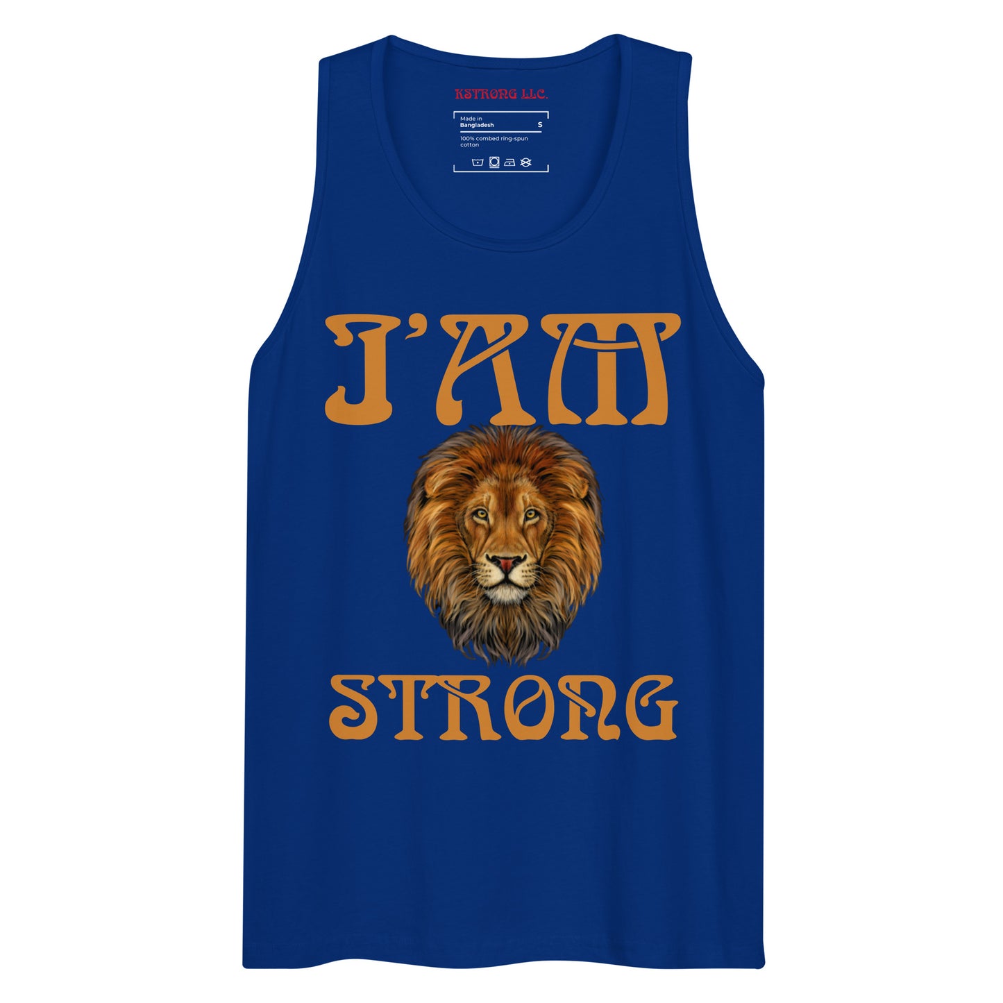 “I’AM STRONG!”Black Men’s Premium Tank Top W/Bronze Font
