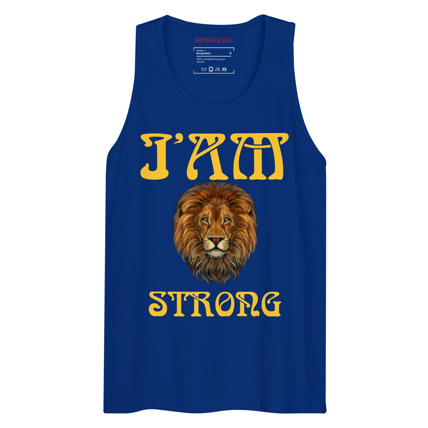 “I’AM STRONG!”Red Men’s Premium Tank Top W/Yellow Font