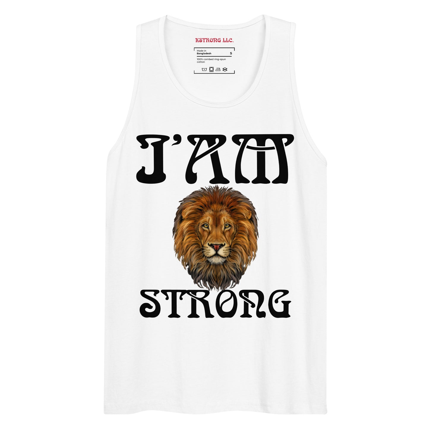 “I’AM STRONG!”Red Men’s Premium Tank Top W/Black Font