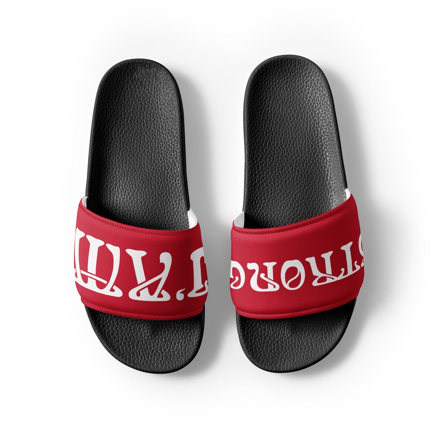 “I’AM STRONG” Red Men’s Slides W/Red Font
