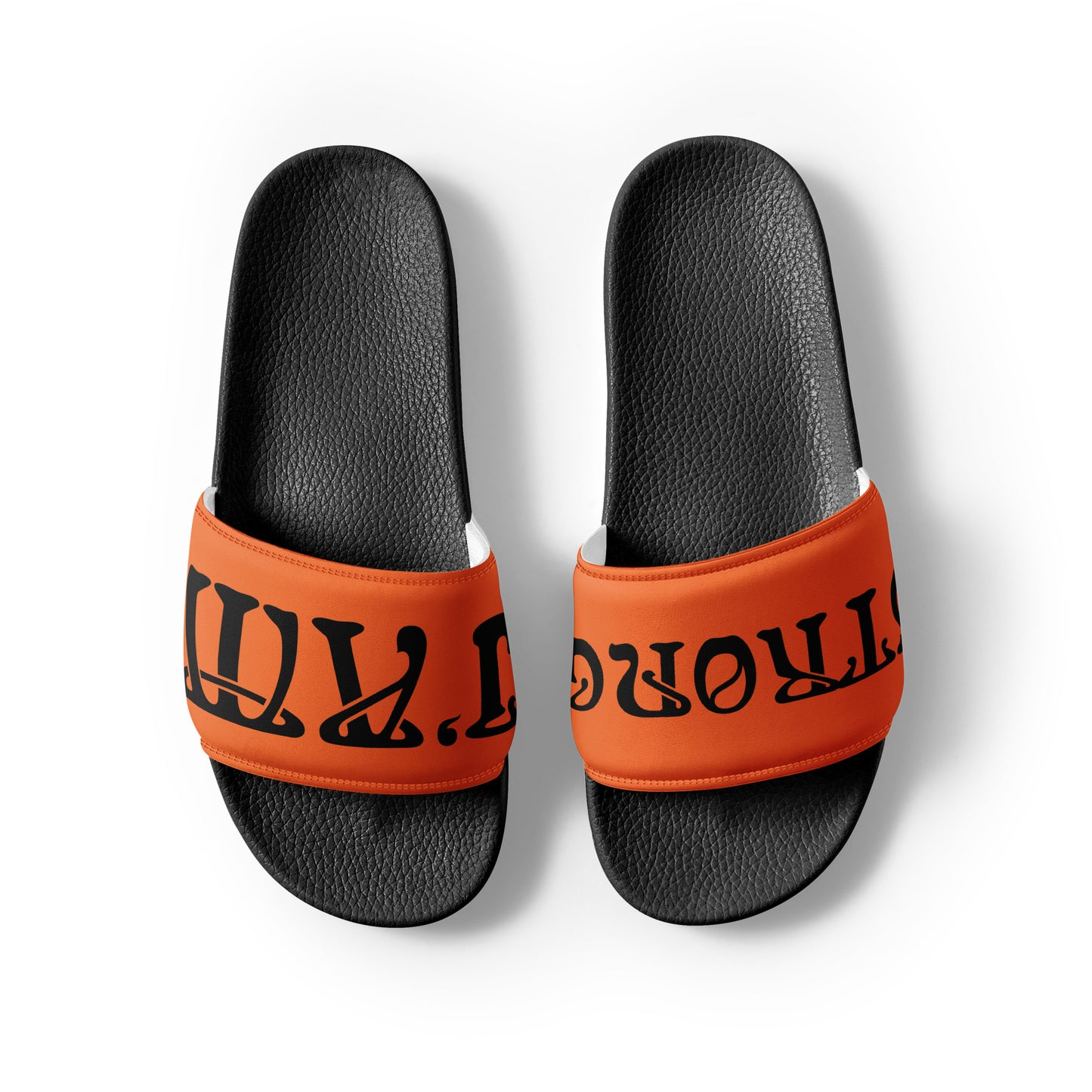 “I’AM STRONG” Orange Men’s Slides W/Black Font