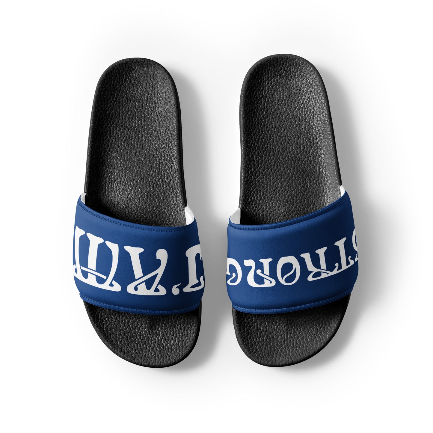 “I’AM STRONG” Blue Men’s Slides W/White Font
