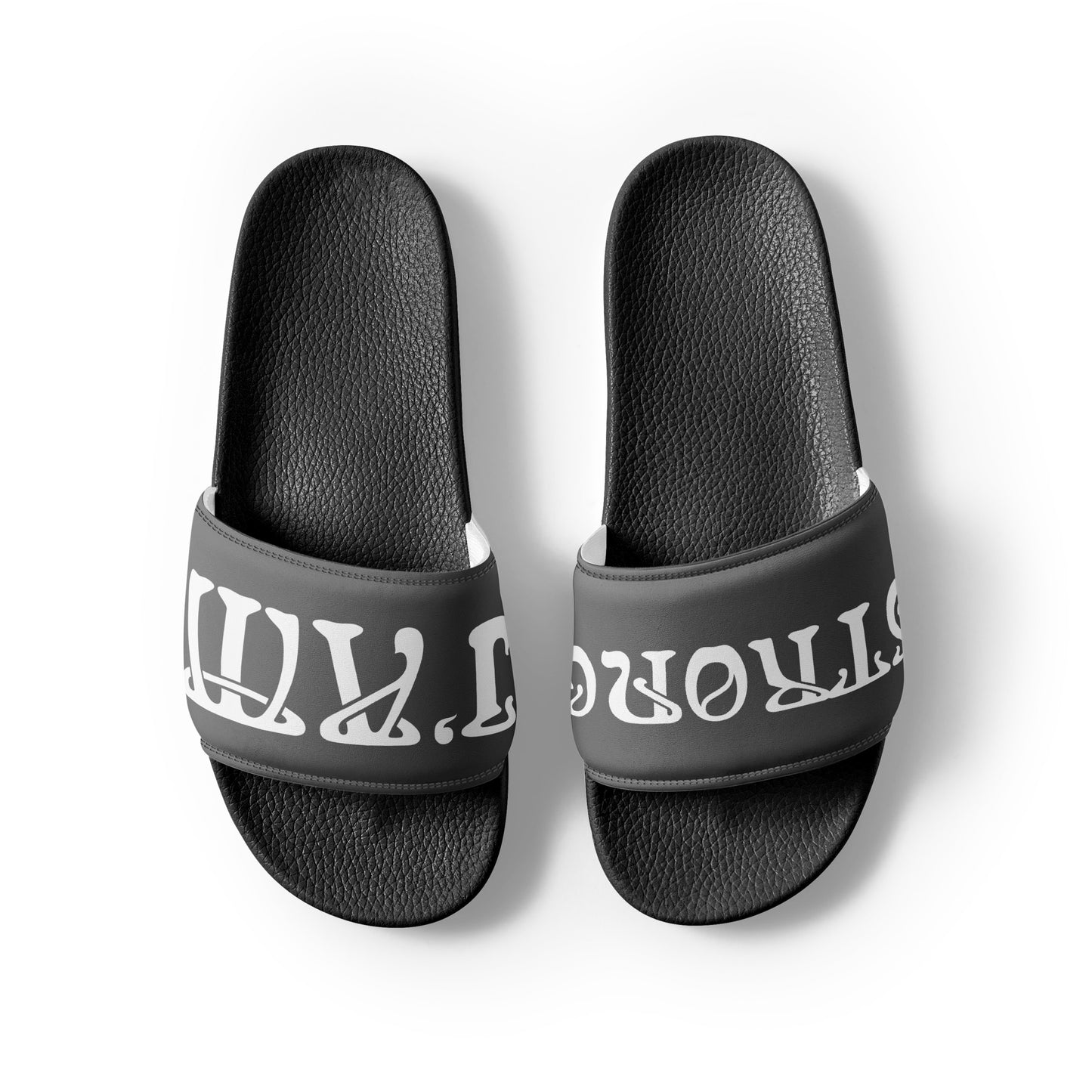 “I’AM STRONG” Grey Men’s Slides W/White Font
