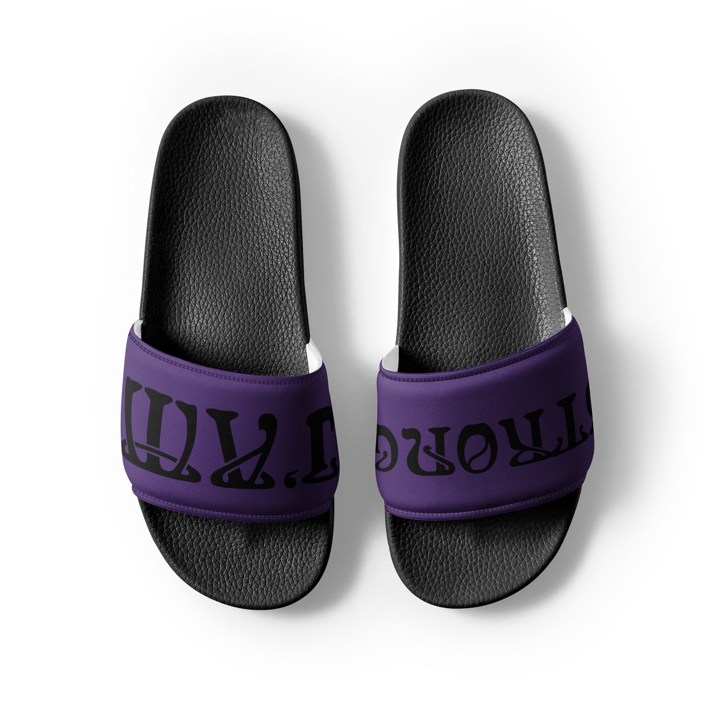 “I’AM STRONG” Purple Men’s Slides W/Black Font