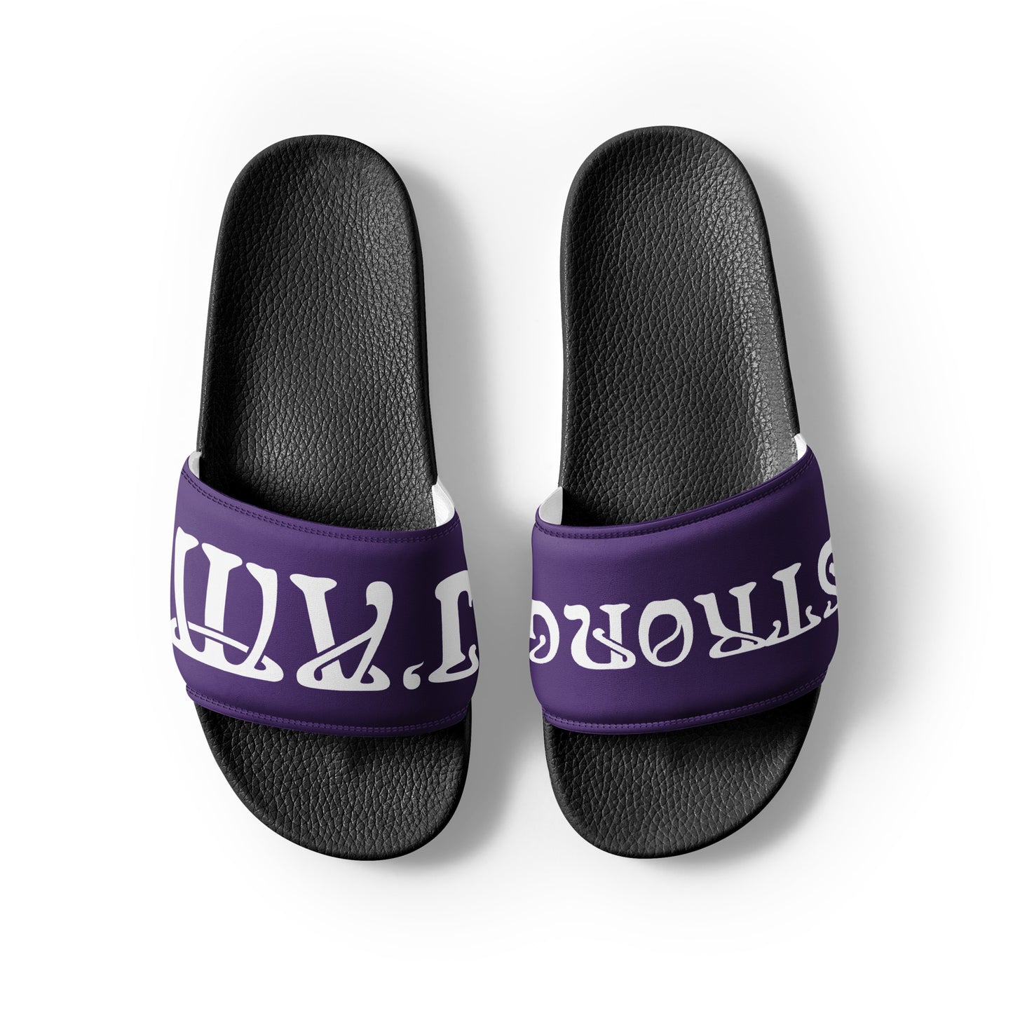 “I’AM STRONG”Purple Men’s Slides W/White Font