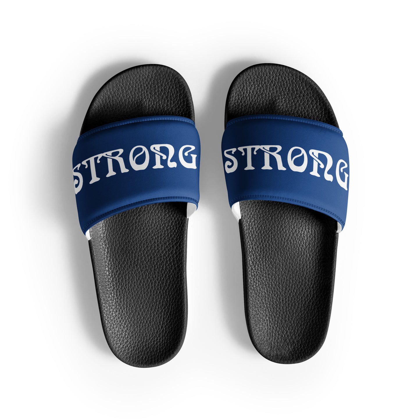 “STRONG”Blue Men’s Slide’s W/White Font