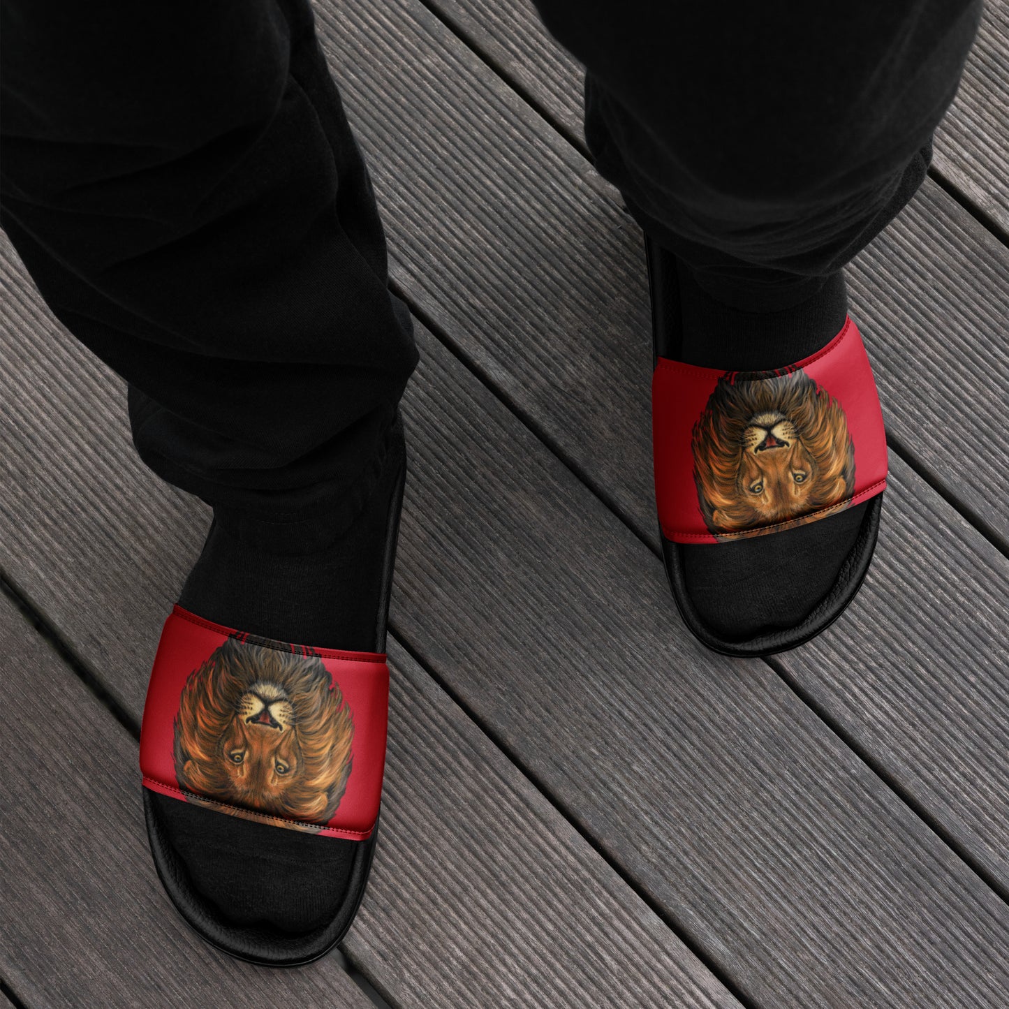 "Lion"Red Men’s Slides