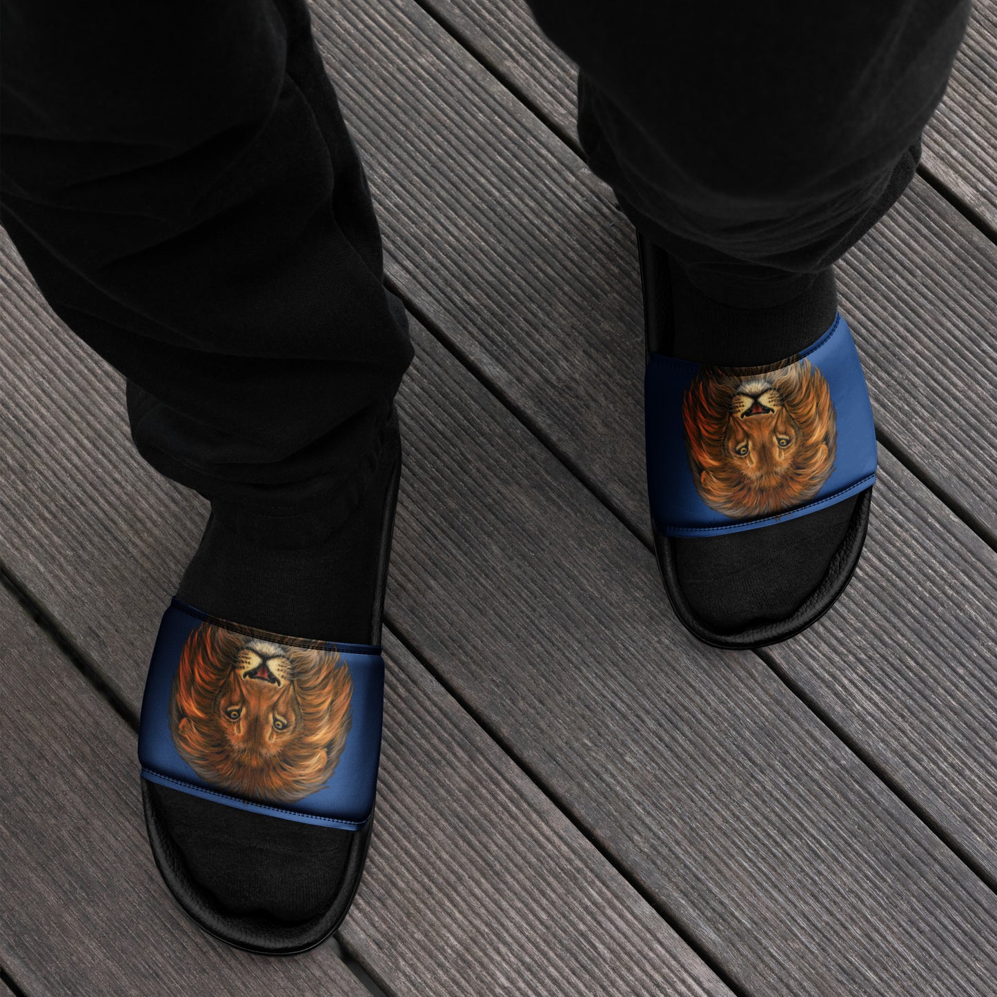 “Lion”Blue Men’s Slides