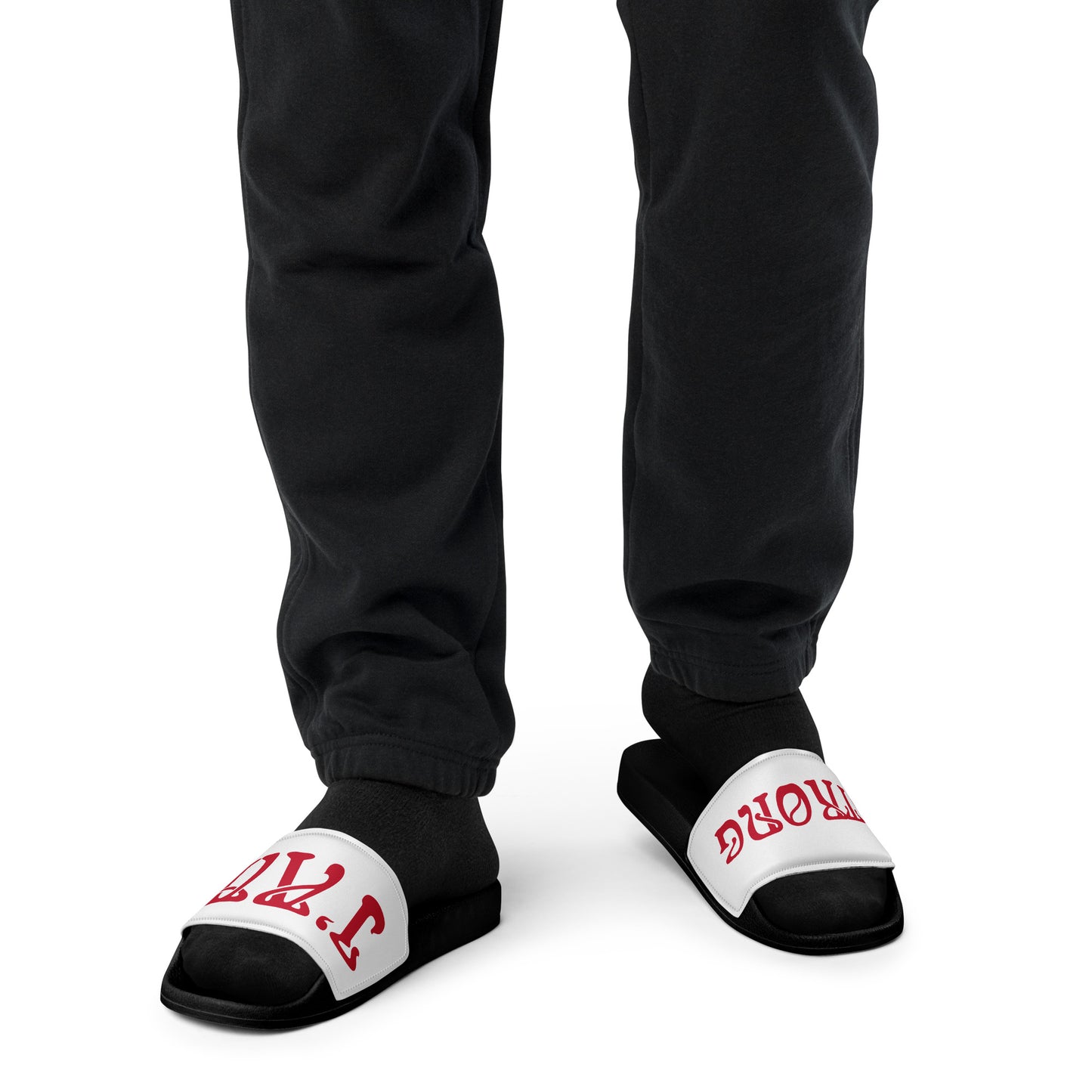 “I’AM STRONG” Men’s Slides W/Red Font