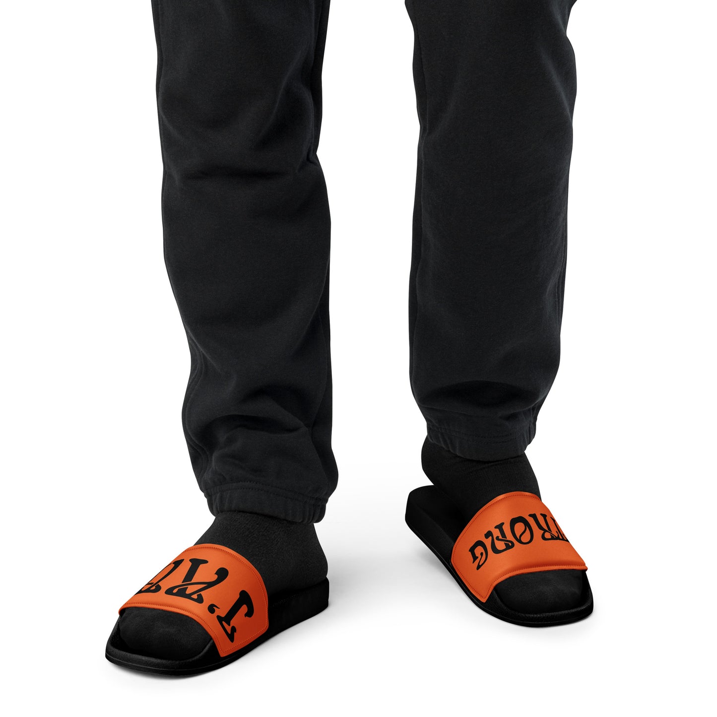 “I’AM STRONG” Orange Men’s Slides W/Black Font