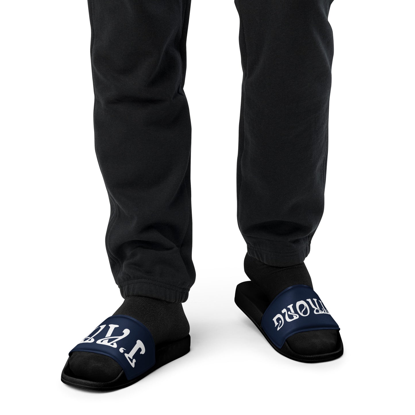 “I’AM STRONG” Blue Men’s Slides W/White Font