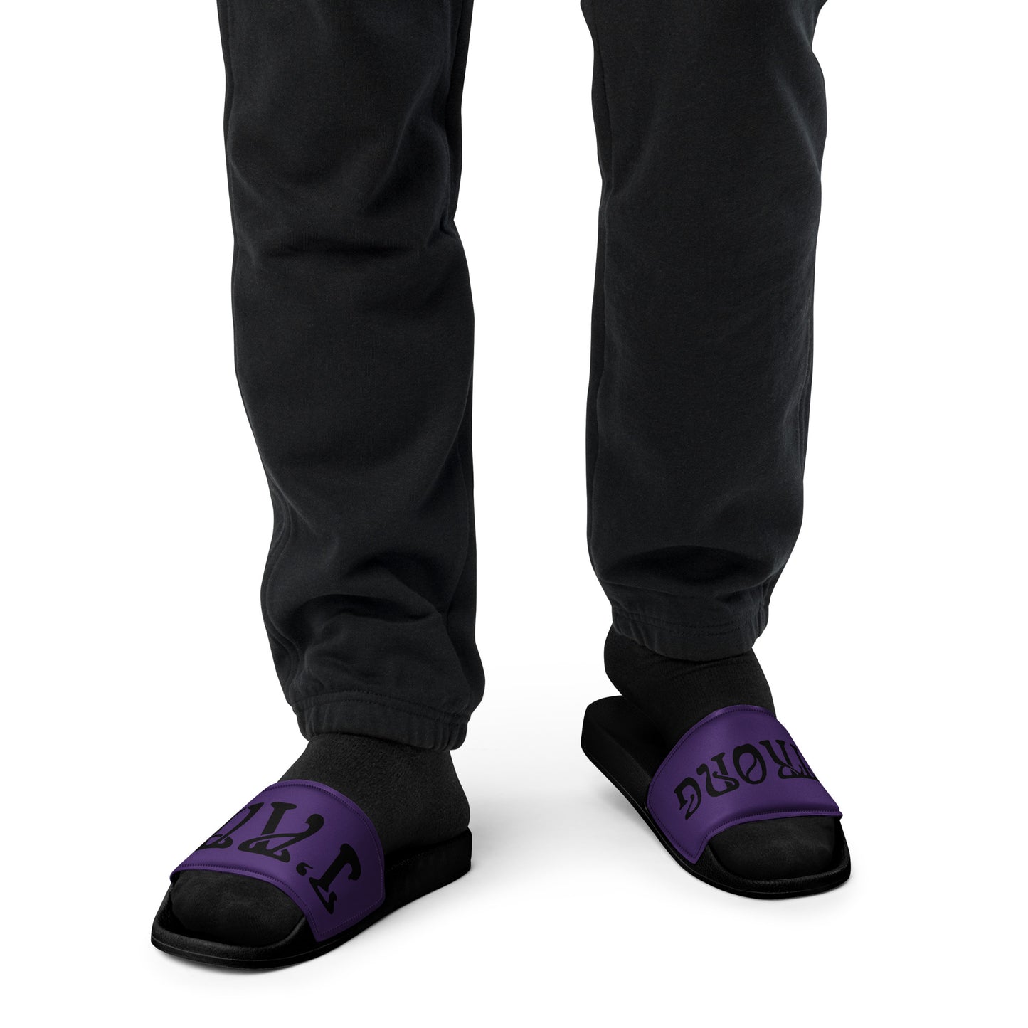 “I’AM STRONG” Purple Men’s Slides W/Black Font