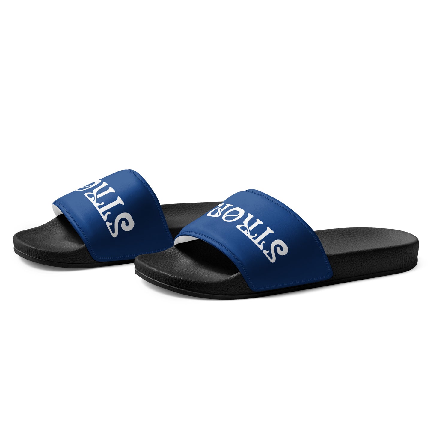 “STRONG”Blue Men’s Slide’s W/White Font