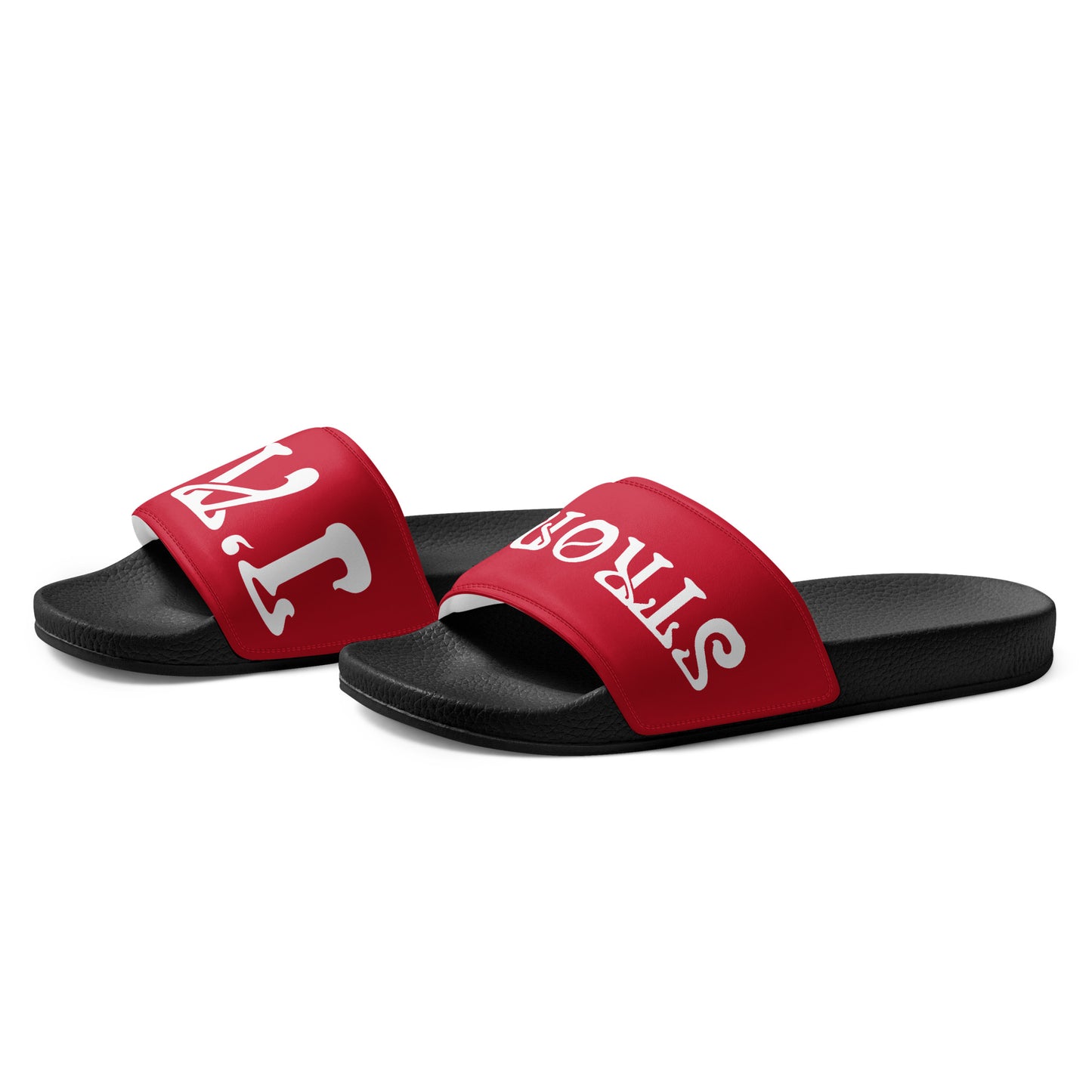 “I’AM STRONG” Red Men’s Slides W/Red Font