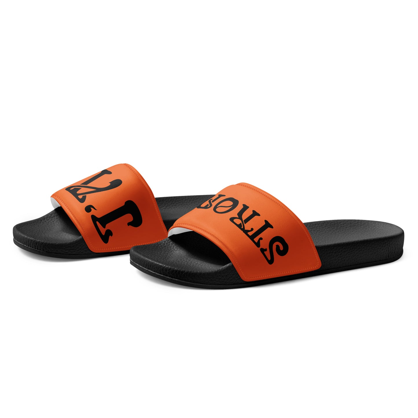 “I’AM STRONG” Orange Men’s Slides W/Black Font