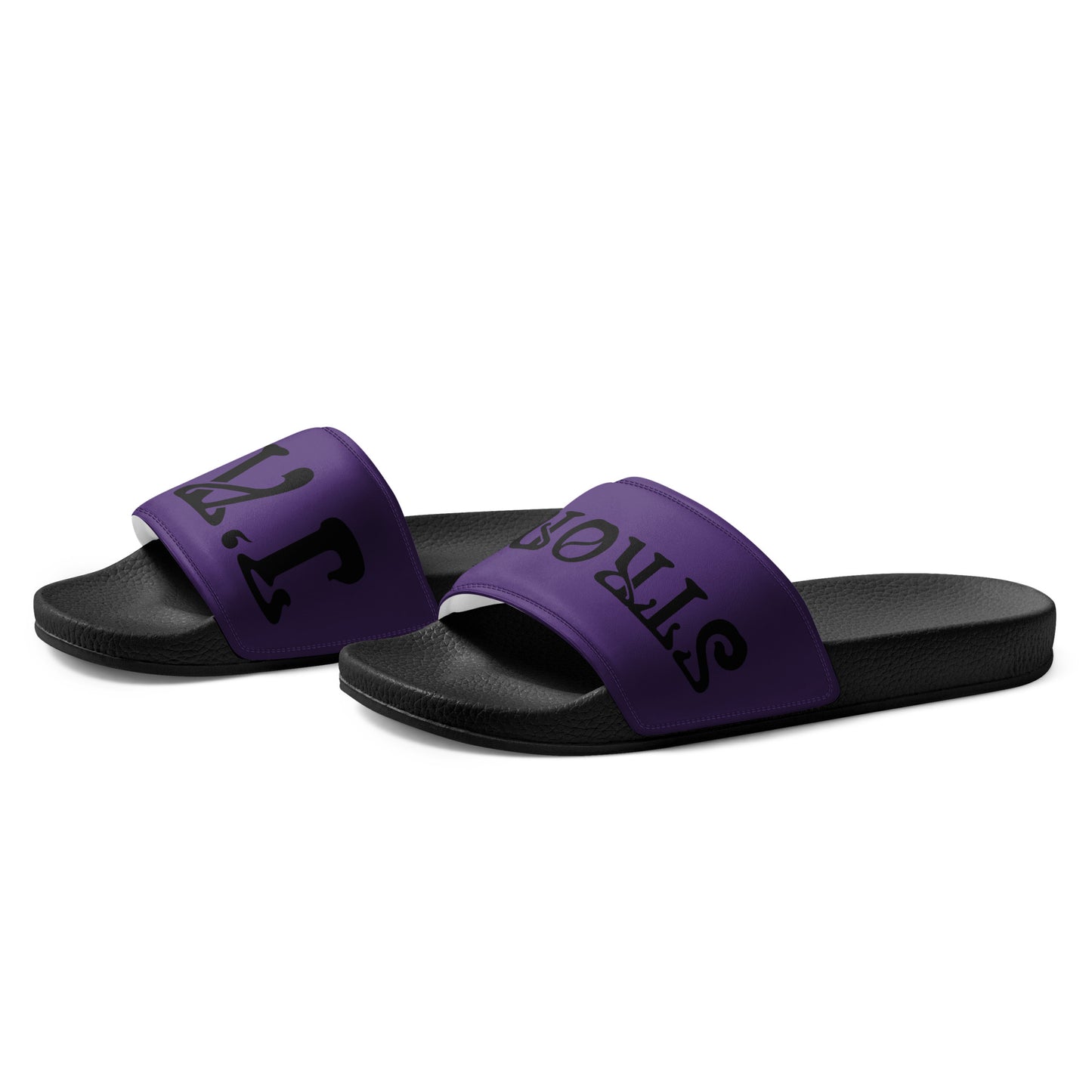 “I’AM STRONG” Purple Men’s Slides W/Black Font