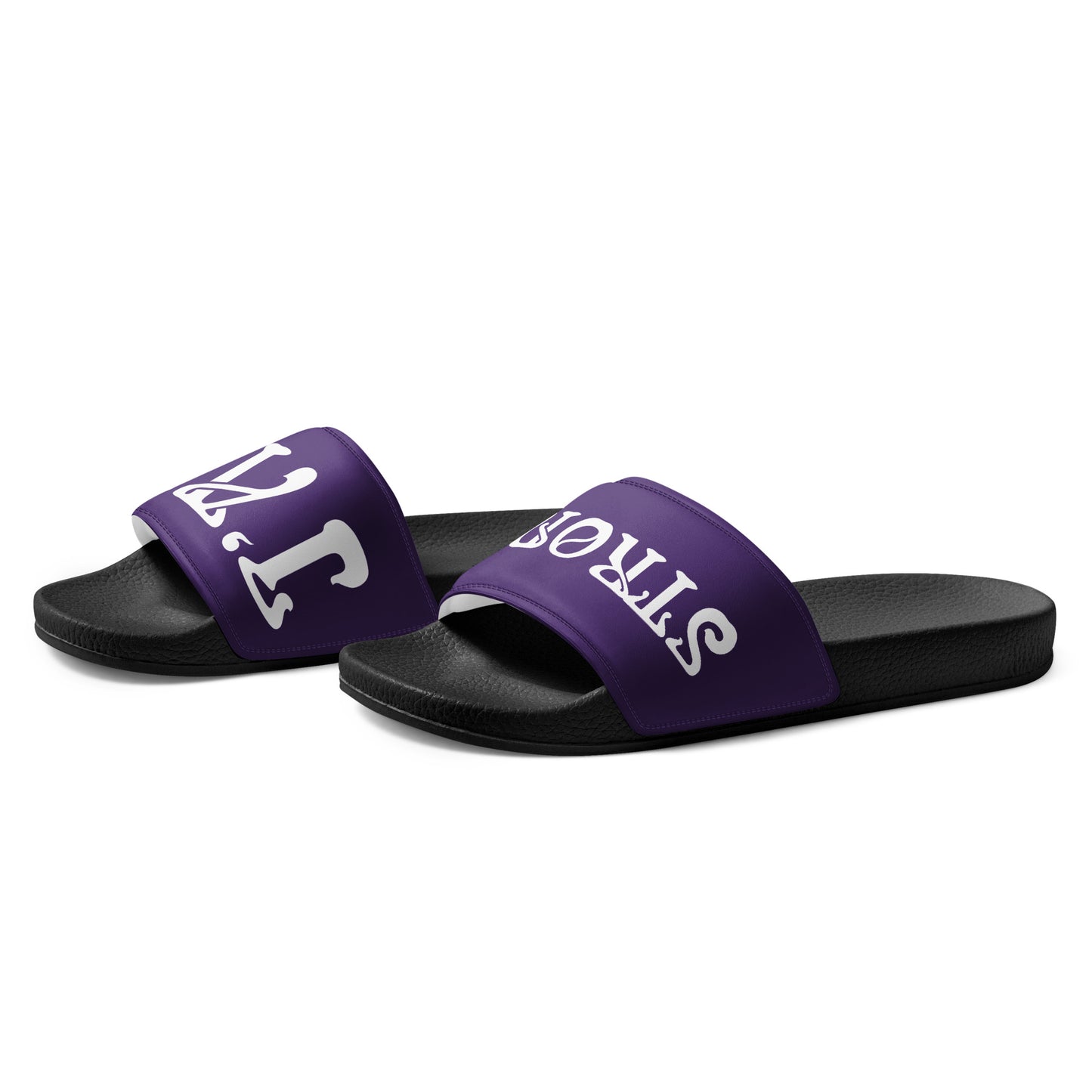 “I’AM STRONG”Purple Men’s Slides W/White Font