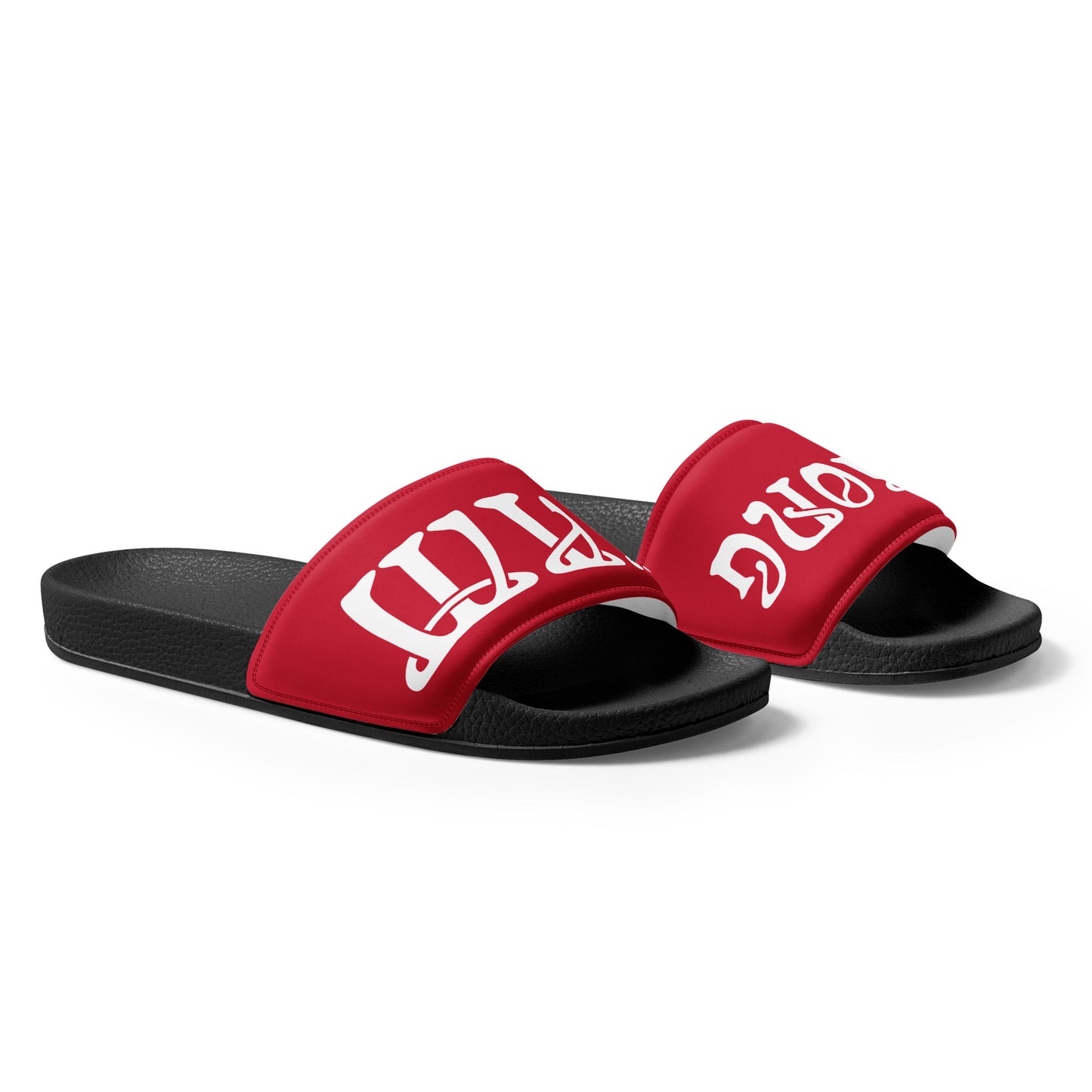 “I’AM STRONG” Red Men’s Slides W/Red Font