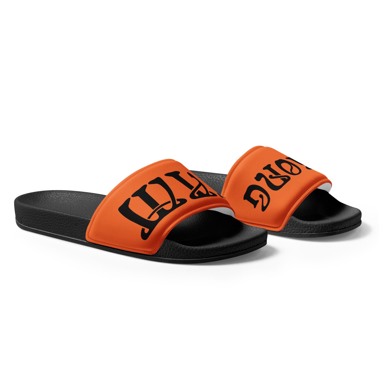 “I’AM STRONG” Orange Men’s Slides W/Black Font