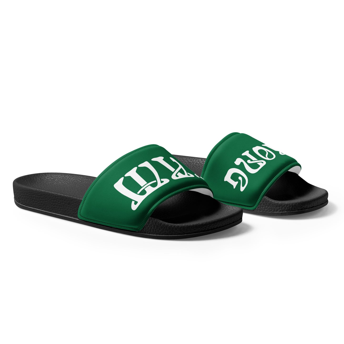 “I’AM STRONG”Green Men’s Slides W/White Font