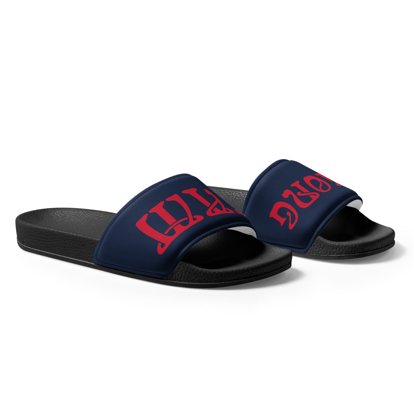 “I’AM STRONG” Blue Men’s Slides W/Red Font