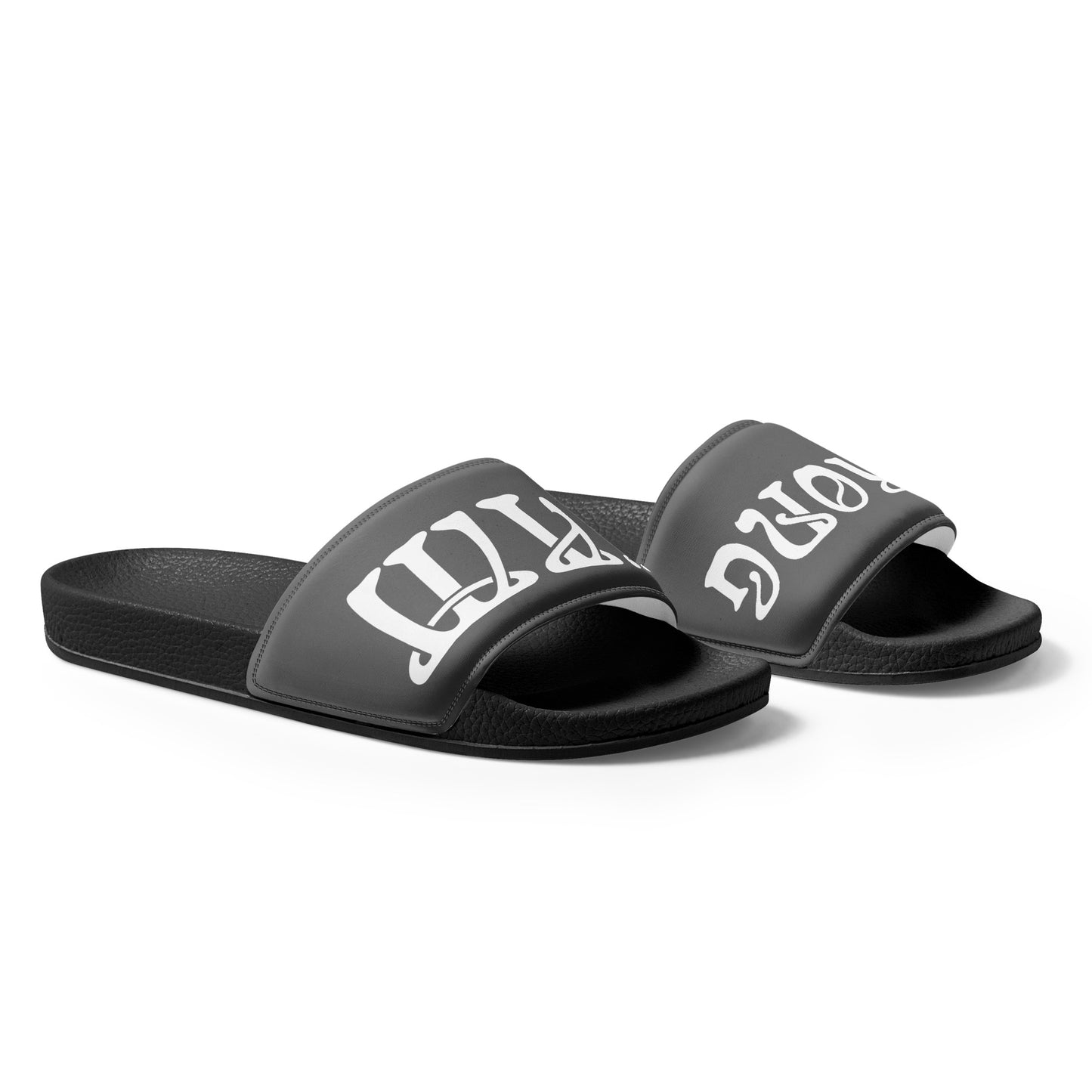 “I’AM STRONG” Grey Men’s Slides W/White Font
