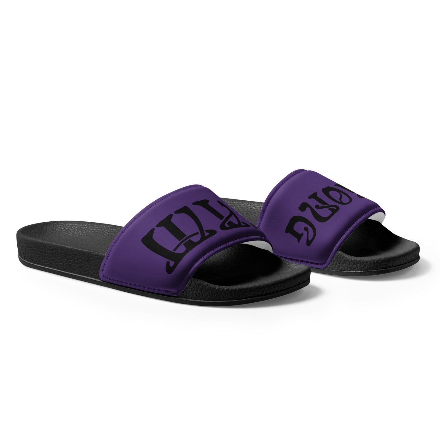 “I’AM STRONG” Purple Men’s Slides W/Black Font