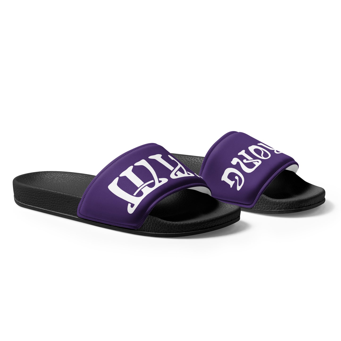 “I’AM STRONG”Purple Men’s Slides W/White Font