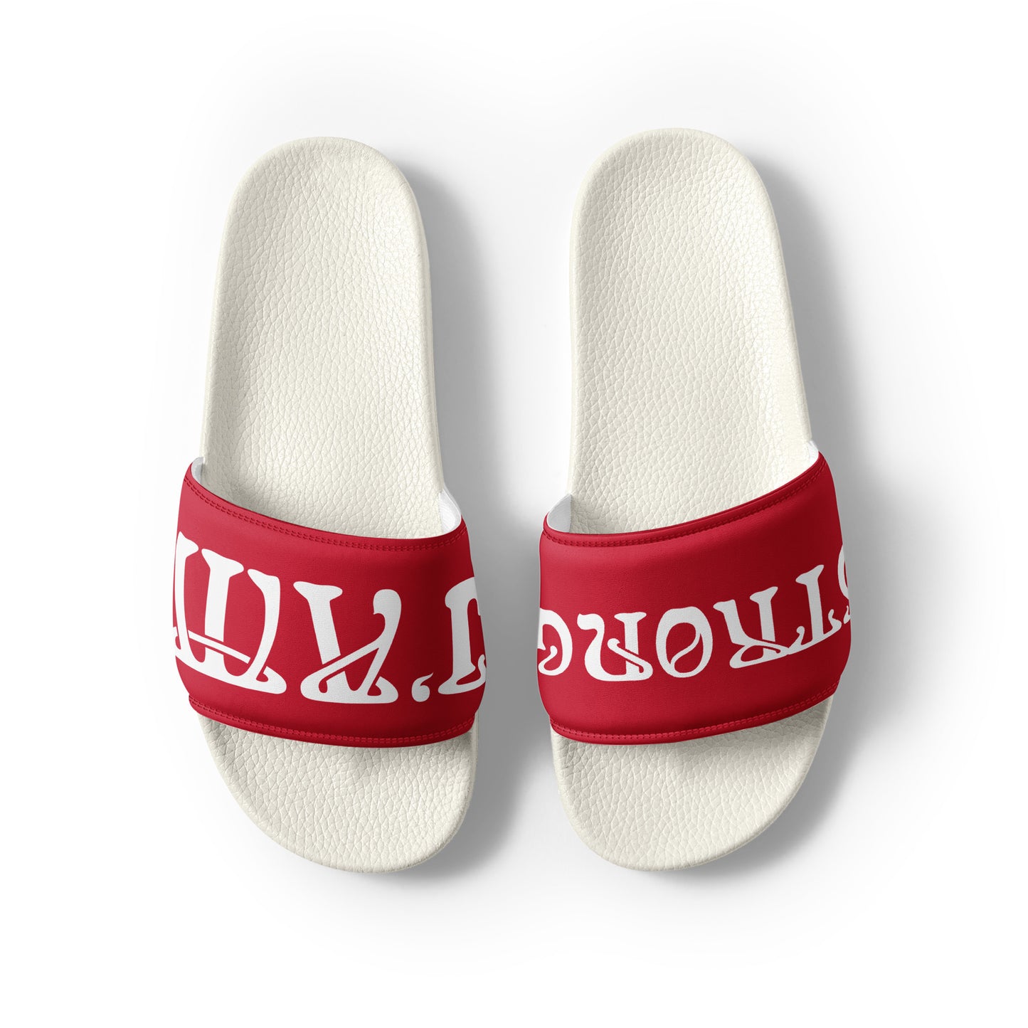 “I’AM STRONG” Red Men’s Slides W/Red Font