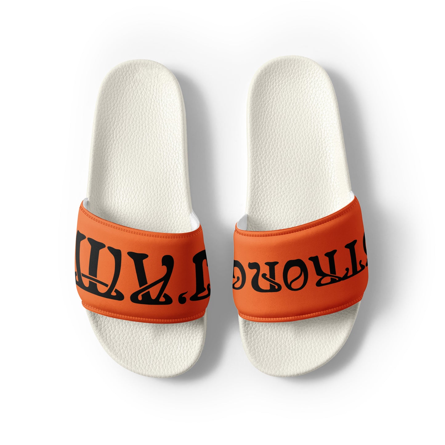 “I’AM STRONG” Orange Men’s Slides W/Black Font